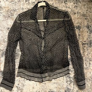 Sheer black and white rag & bone blouse, size small.